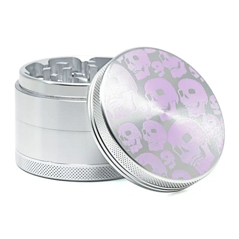 

Luminous Skull Aluminum Alloy Weed Grinder 63mm 4-Layer Herb Blender Tobacco Shredder Cigarette Accessorie 2021 New
