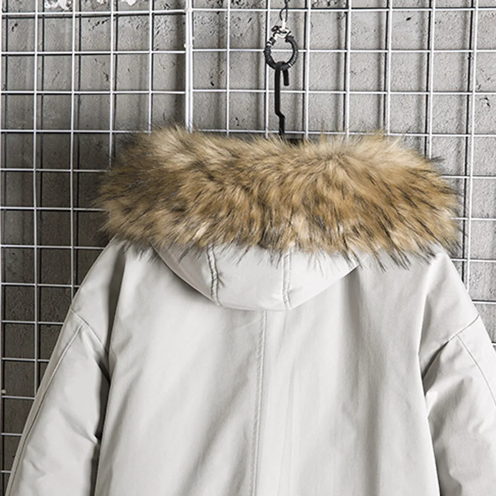 Winter Men Warm Jacket New Style Fashion Fur collar Hooded Thickening Cotton Casual Loose Large Size Men Parkas