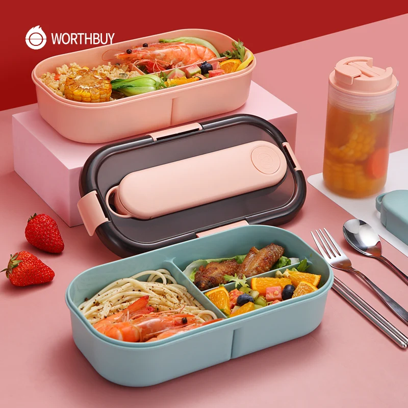 WORTHBUY японская микроволновая печь Bento коробка пластиковая для обеда детей