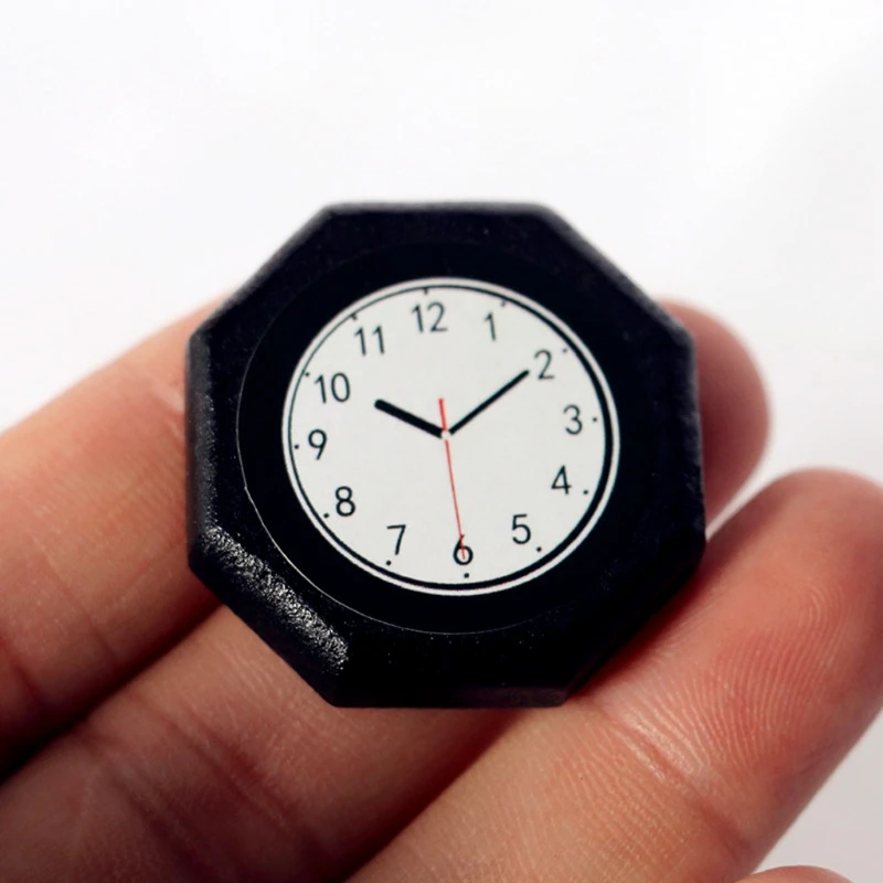 11XE 1/12 Classic Miniature Wall Clock Dollhouse Furniture Realistic Furnishing Model Girl Toy Interactive DIY Kit |