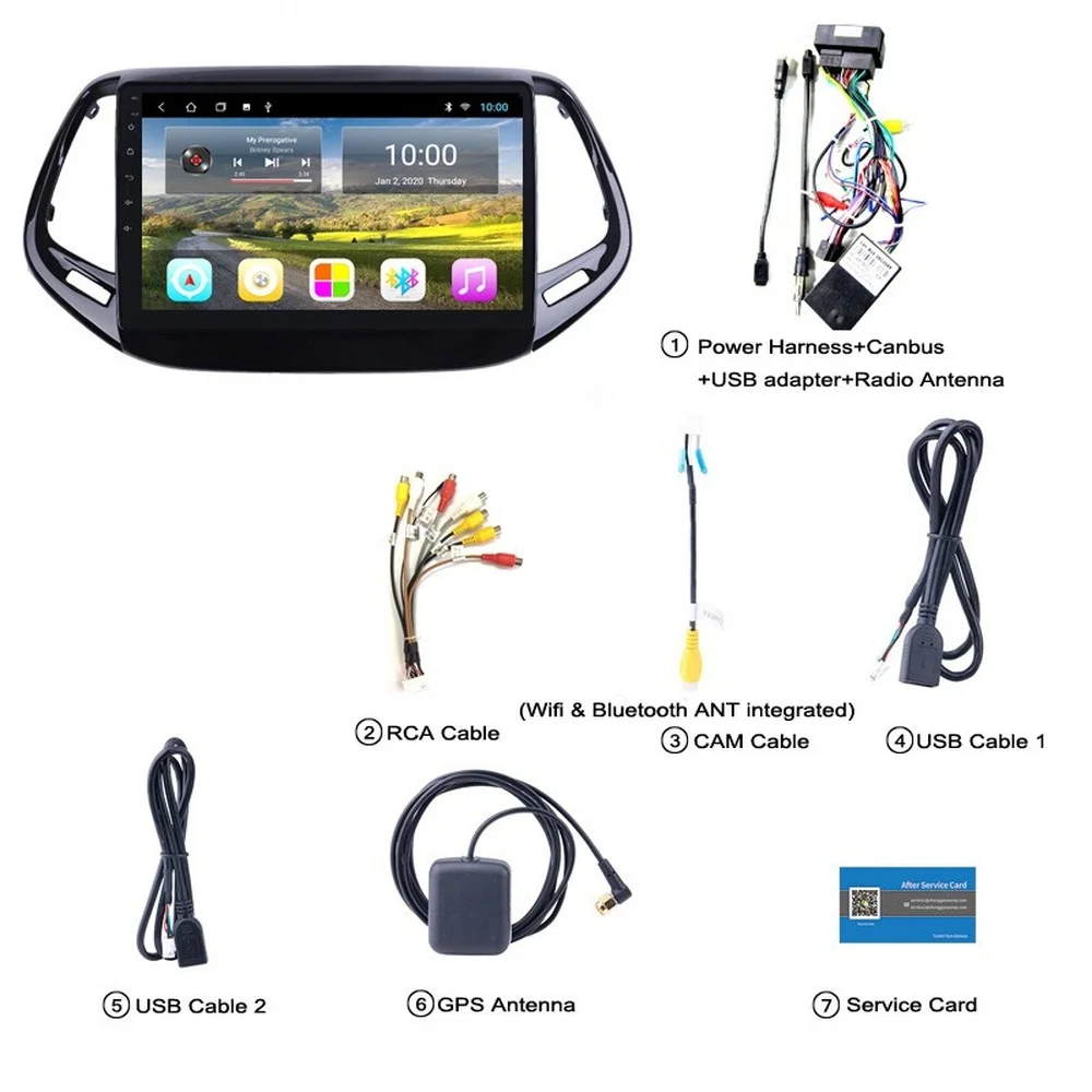 Автомагнитола 6G + 128G Android 10 0 для JEEP COMPASS 2017-Автомобильная GPS-навигация с Wi-Fi 4G