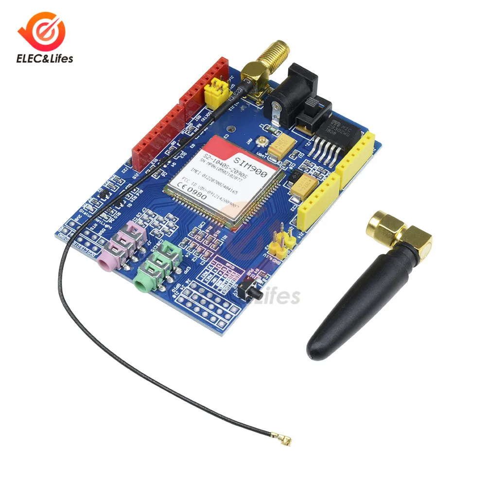 SIM900 850/900/1800/1900 MHz GPRS/GSM مجموعة لوحة تركيبية تطوير لأردوينو GPIO PWM RTC مع هوائي فتحة للبطاقات SIM