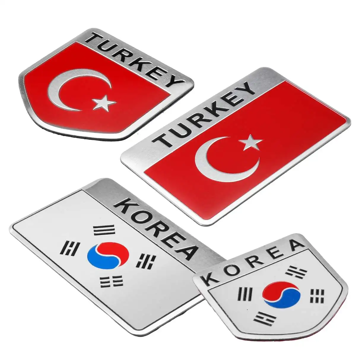 Горячая новинка алюминиевый сплав 3D Авто Наклейка Турция Швеция Греция Корея