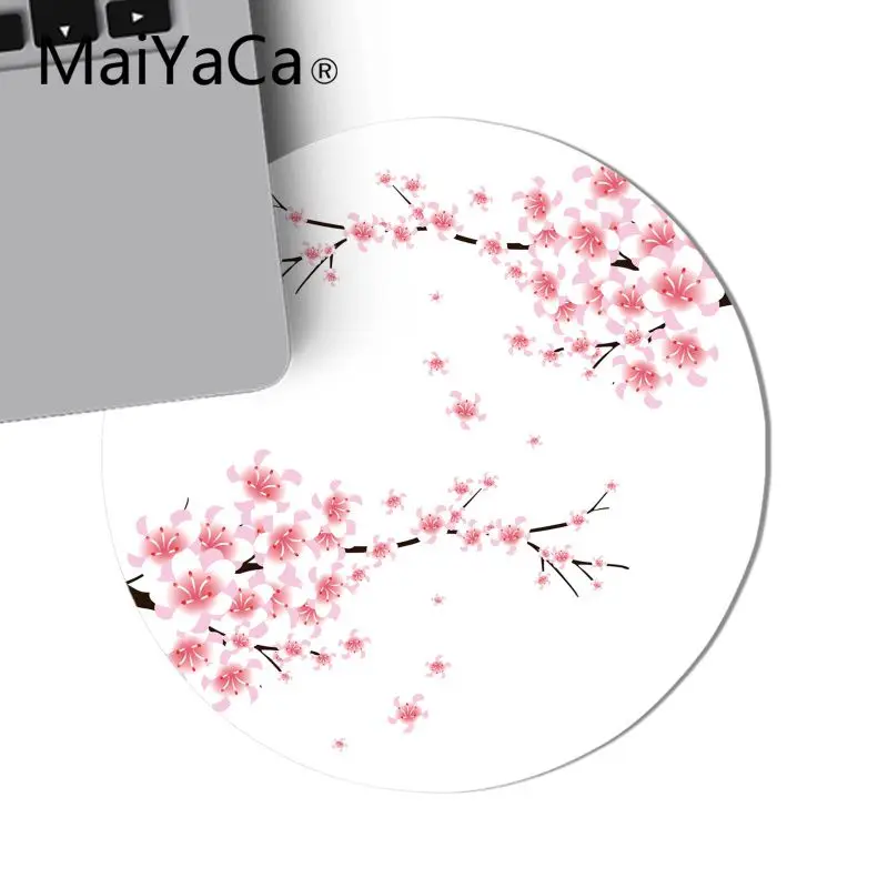 Игровой коврик для мыши MaiYaCa с цветами сливы и маленькой птичкой 22x22 см|Коврики