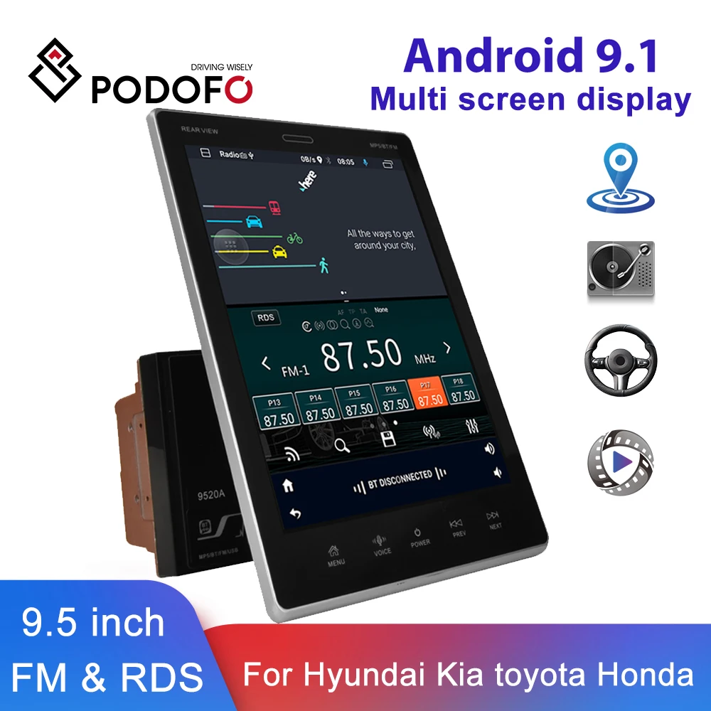 Автомагнитола Podofo 2 Din Android 9 1 GPS стереоприемник 5 дюйма мультимедийный плеер для VW