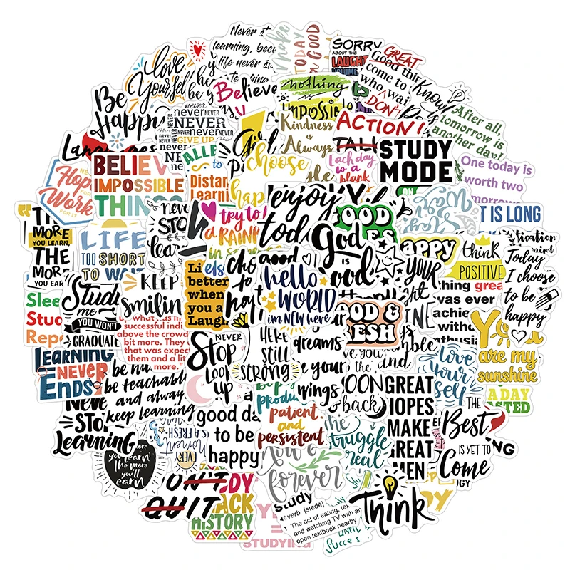 

100 шт. мотивационные Стикеры-фразы, вдохновляющие цитаты о жизни, сделай сам, для ноутбука, кабинета, скрапбукинга, чемодана наклейки-граффит...