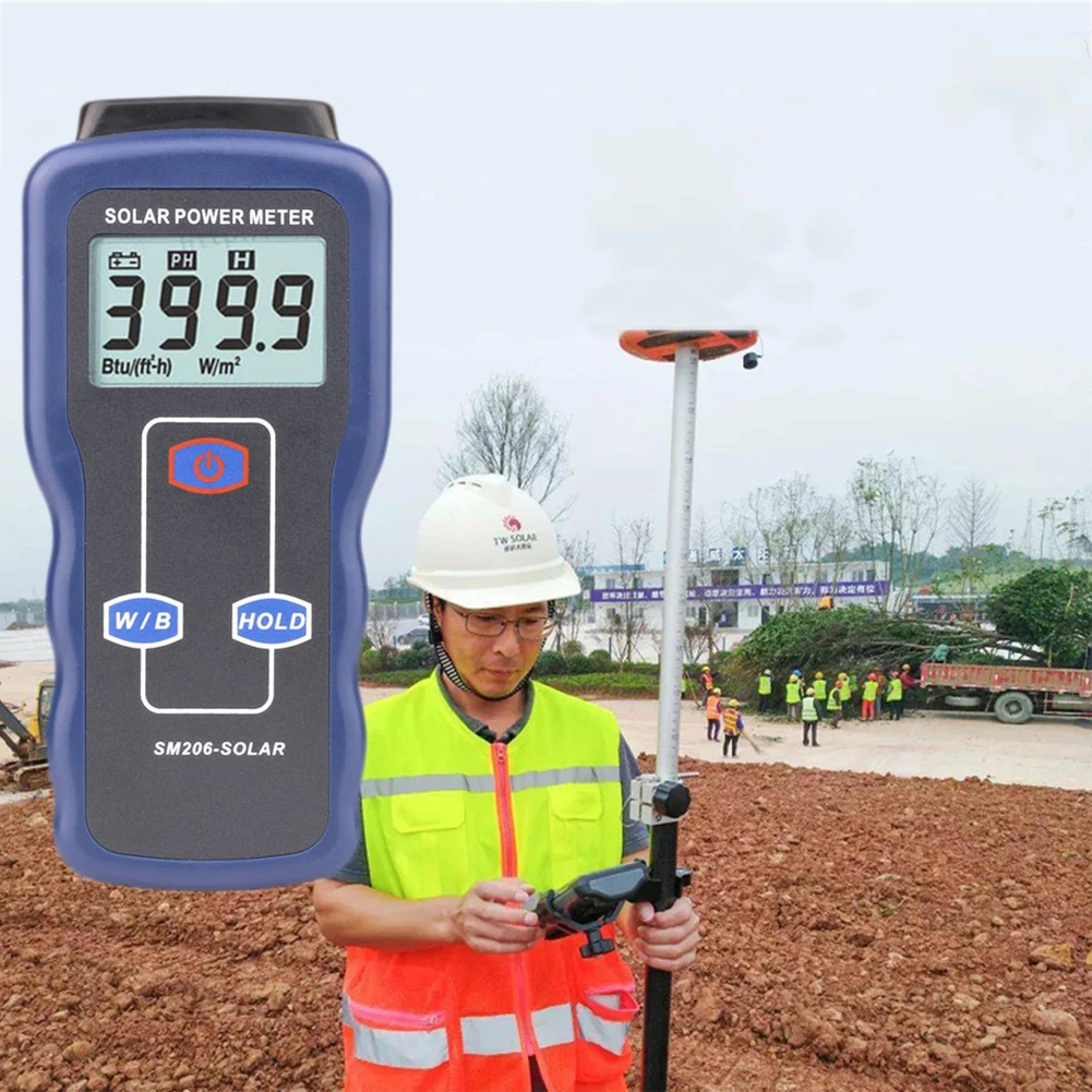 

SM206 Sun Light Intensity Solar Radiation Detector Precision Solar Power Research Glass Light Intensity Data Peak Hold Meter