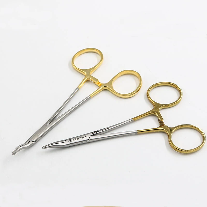 

Golden Handle Nasal Cavity Needle Holder Beauty Plastic Tool Bend