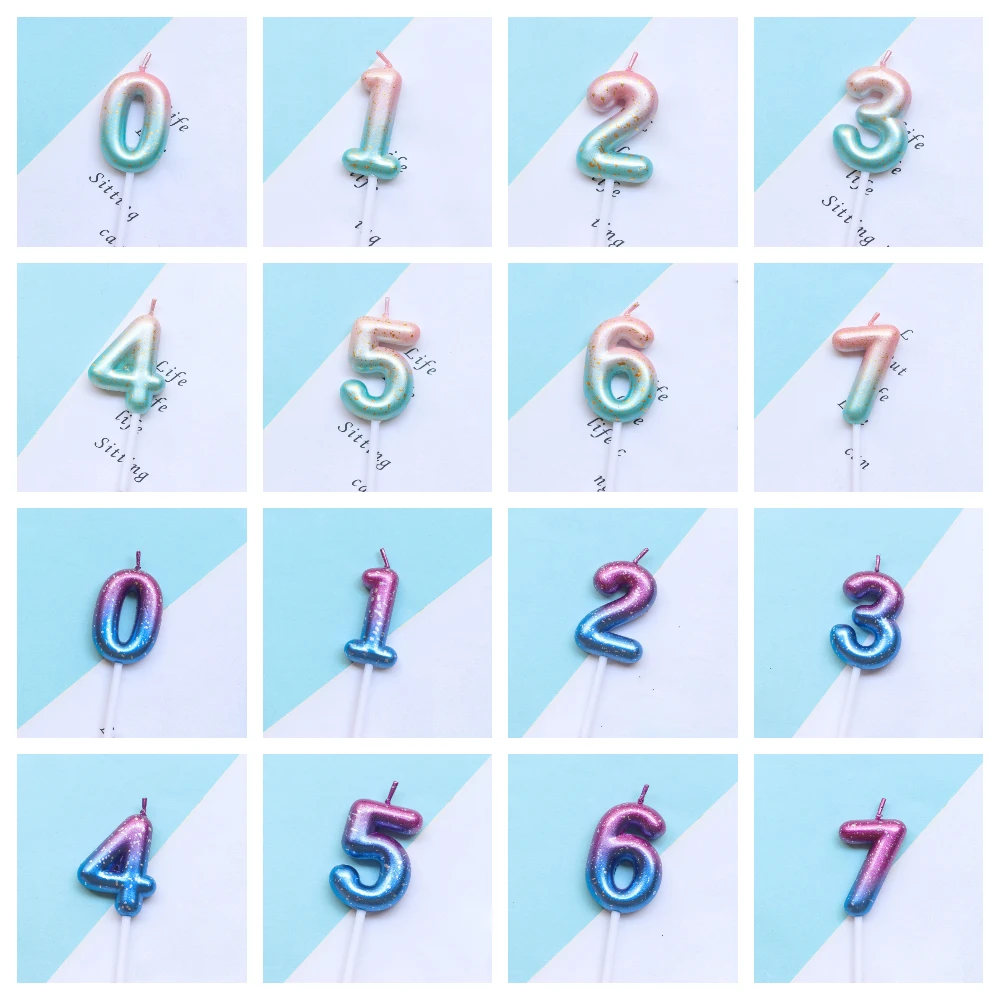 Цифровые свечи звездного неба украшение для торта на день рождения градиентные