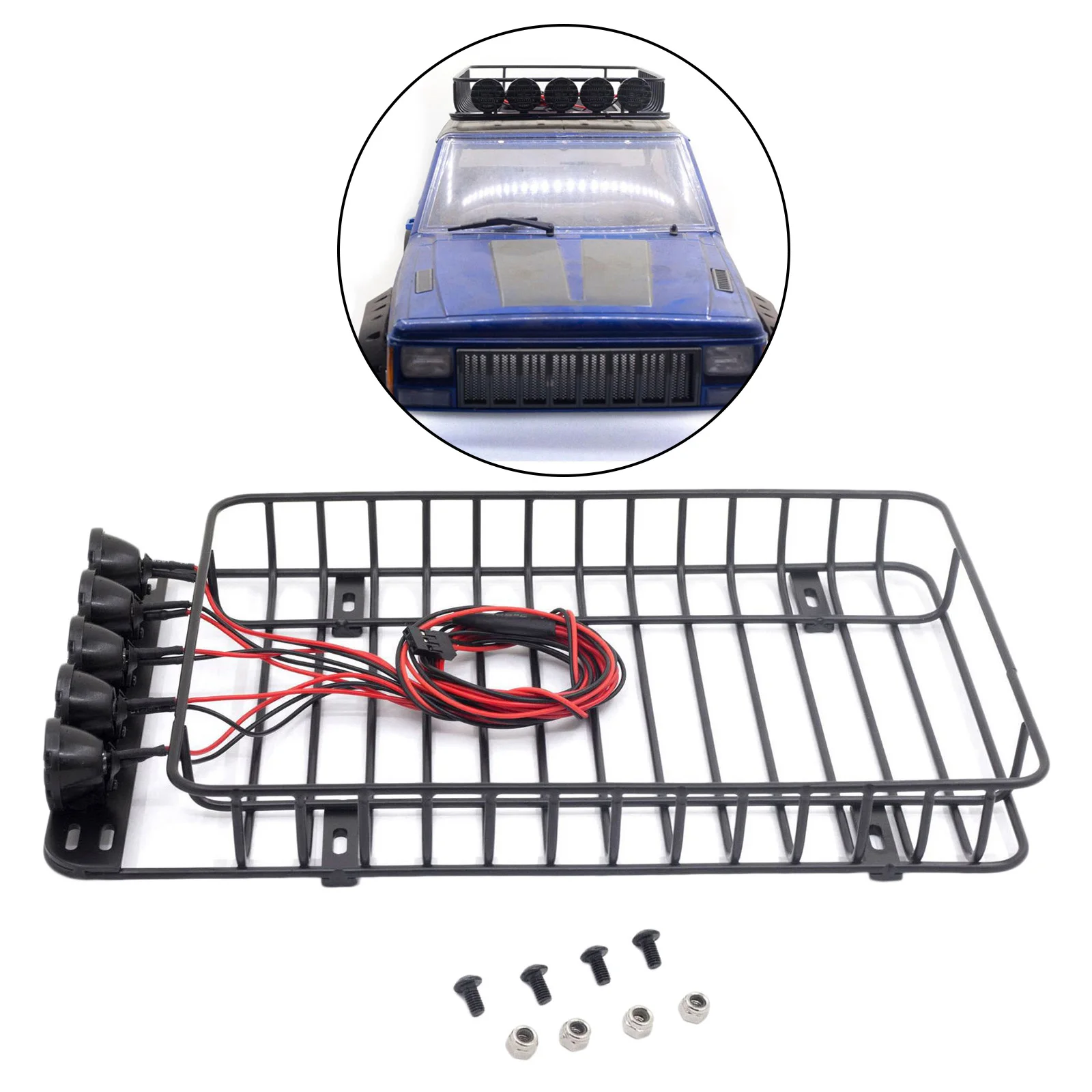 

RC Luggage Rack for SCX10 TRX4 D90 TF2 cc01 Model Crawler DIY Accessories