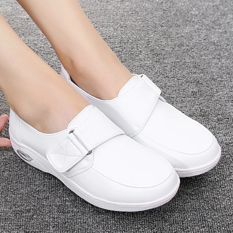 

Women Fashion Hospital Comfort Mid Heel White Skidproof Nursing Mother Resistant Work Shoes Ladies Casual Plus Size C452