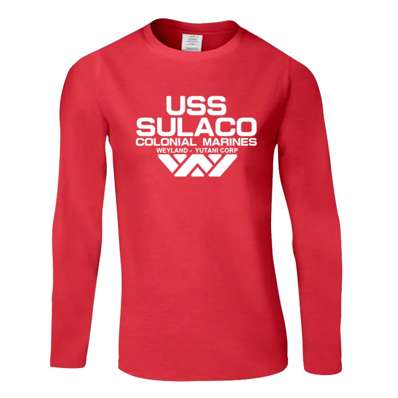 

USS Sulaco Colonial Marines Aliens Off World autumn Clothing Tshirt Men Long Sleeve T Shirt Men Casual T-Shirts