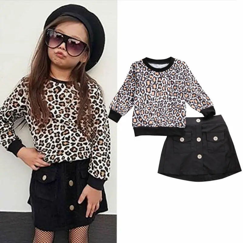 Милые леопардовые топы с длинными рукавами и круглым вырезом для маленьких