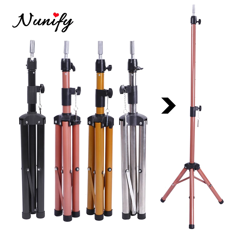 Salon Wig Stand Tripod Reinforced Tripod Mannequin Head Stand, Adjustable From 60Cm To 125Cm Big Strong Metal Support Wig Stand