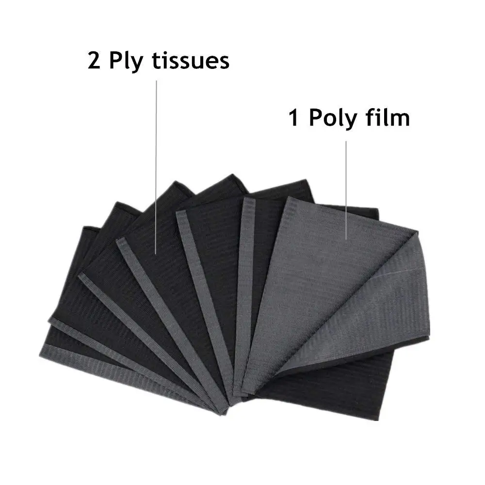 250/125/50/20 pcs Black Tattoo Cleaning Wipes Disposable Dental Piercing Bibs Waterproof Sheets Paper Tattoo Accessories