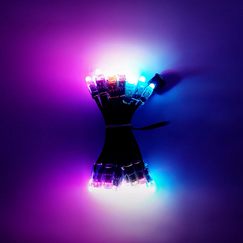 Водонепроницаемый WS2811 12 мм DC12V IP68 черный провод диффузный цифровой красный