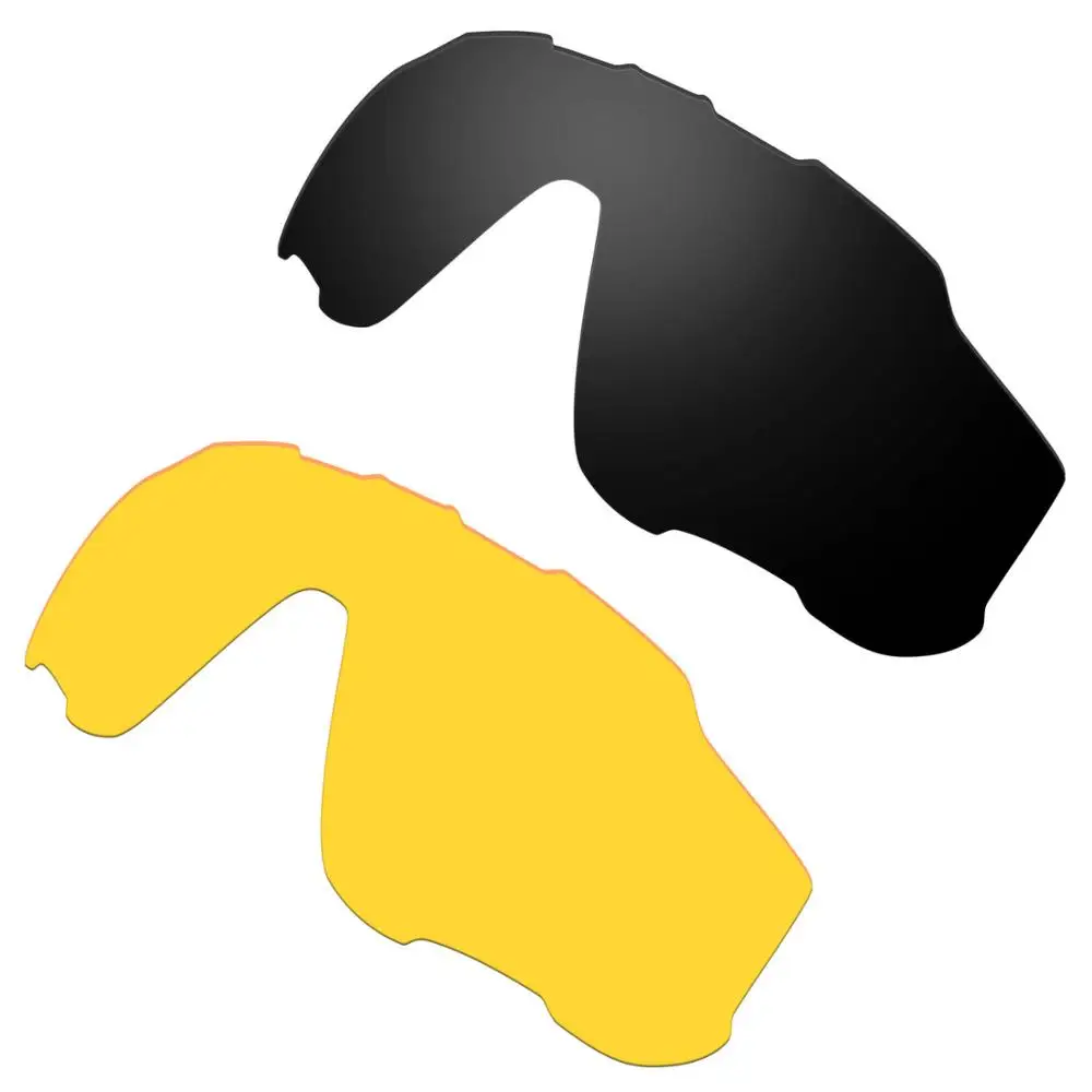 Сменные линзы HKUCO для солнцезащитных очков Oakley Jawbreaker черные/прозрачные желтые 2