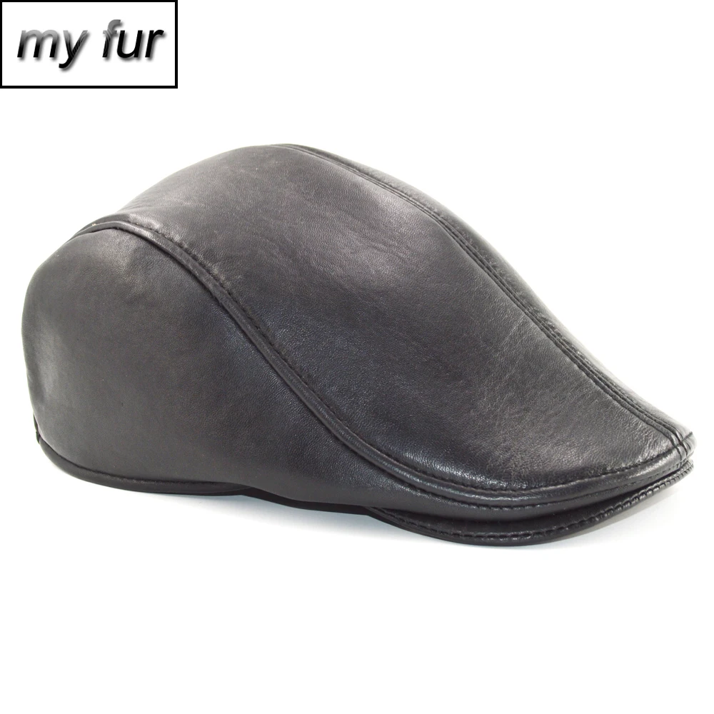 Мужская бейсболка из натуральной кожи брендовая Повседневная теплая Кепка