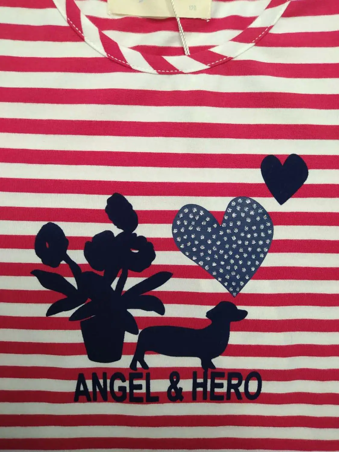 Детские футболки для девочек в полоску с коротким рукавом и принтом хлопковая