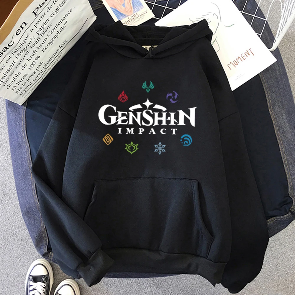 

Толстовка женская с капюшоном Game genshin impact, весенняя, 2021