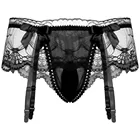 Мужские брифы, нижнее белье, прозрачные кружевные трусы с подвязками, сексуальное нижнее белье с футляром для пениса, брифы