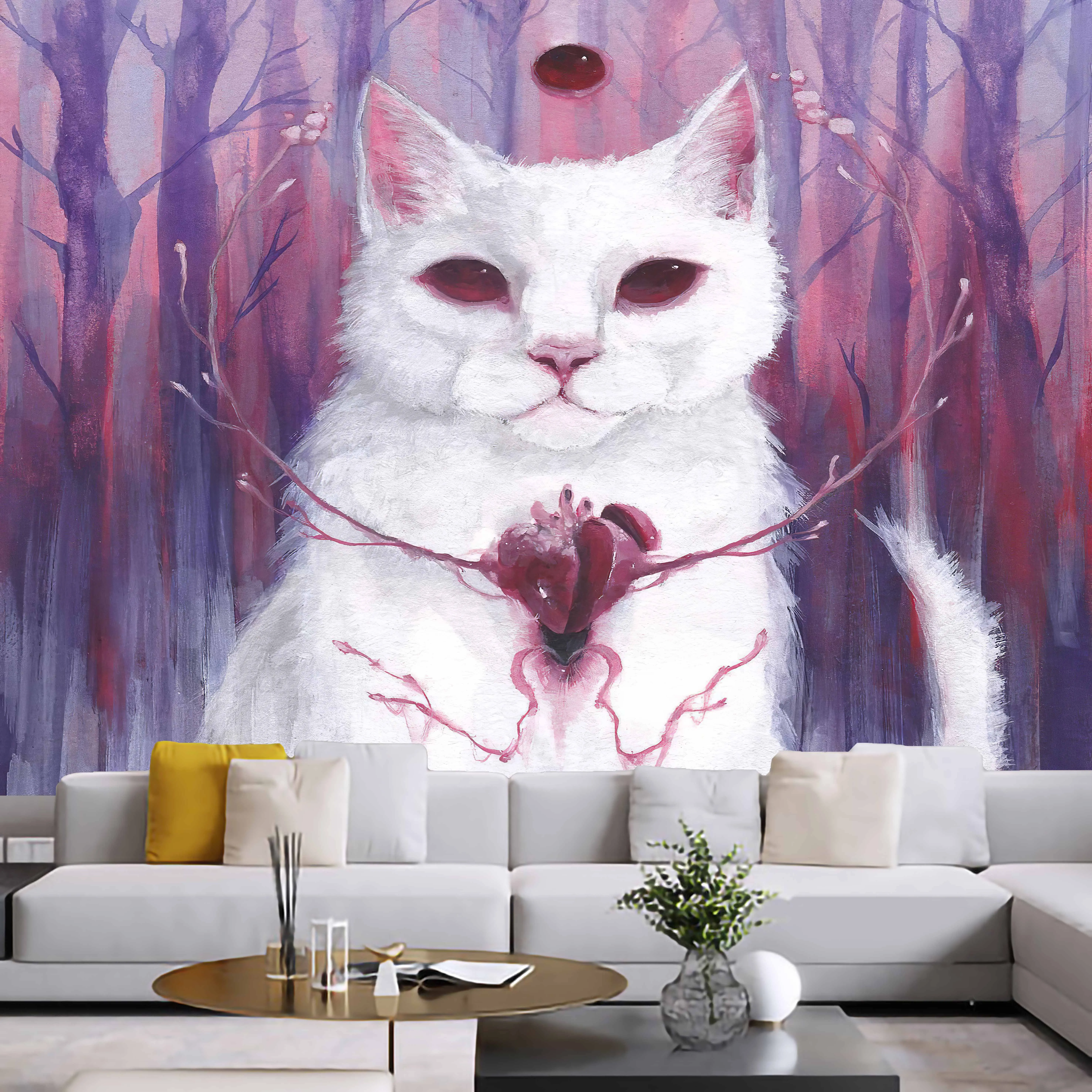 Кошка Мандала хиппи макраме Настенный декор Бохо колдовские гобелены | Дом и сад