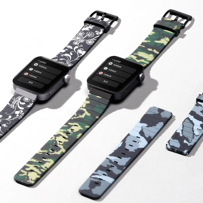 

Camouflage strap for For Xiaomi Smart Watch Band Rubber Wrist Strap for mi watch soft Silicone Replacement watchband Accessories