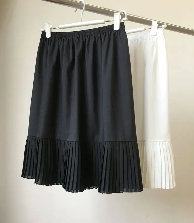 

2022 women half inner slip skirt pure cotton cloth chiffon pleated skirt comfortable petticoat anti light safety basical skirt