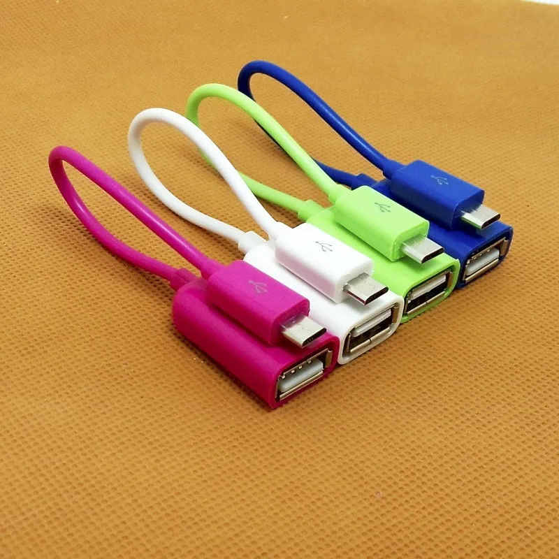 100% протестированный цветной хост микро USB к Мини OTG Кабель адаптер для Samsung Xiaomi HTC LG