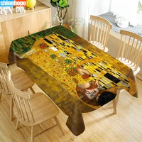 customize tablecloth the kiss gustav klimt oxford cloth dust proof rectangular table cover for party home decor