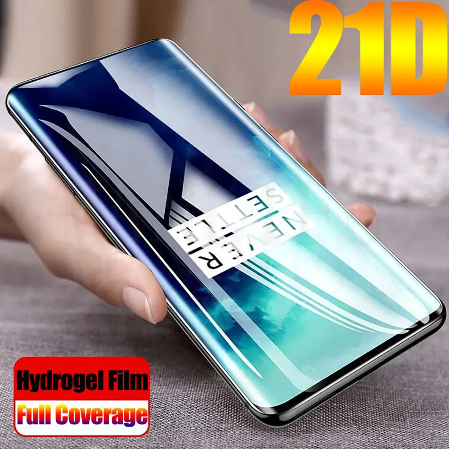Изогнутая Гидрогелевая пленка 21D для OnePLus Nord 8 9 Pro полное покрытие мягкая защита