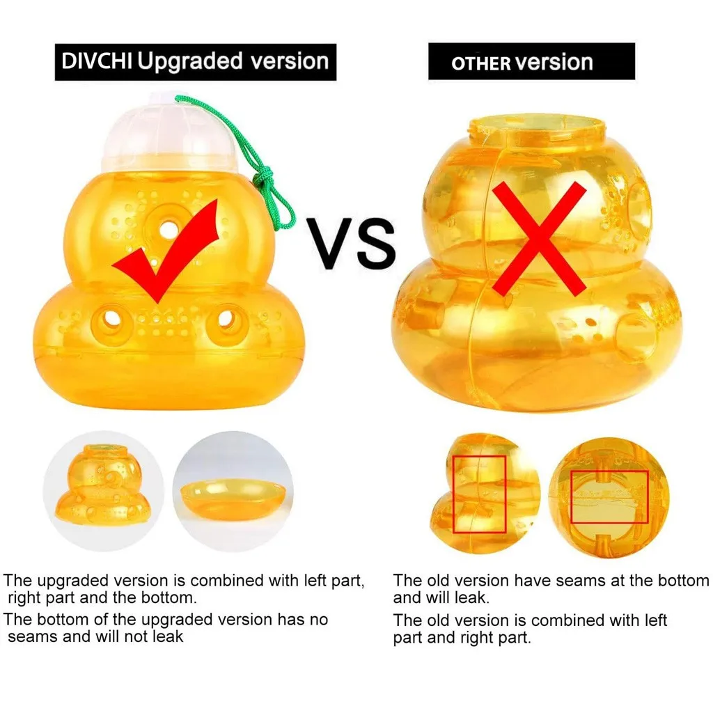 

2 pack Wasp Trap Yellow Jackets Wasp Repellent Trap Bee Catcher Beehive Trap for Household Garden Fly Bees Hornet Catcher 2021