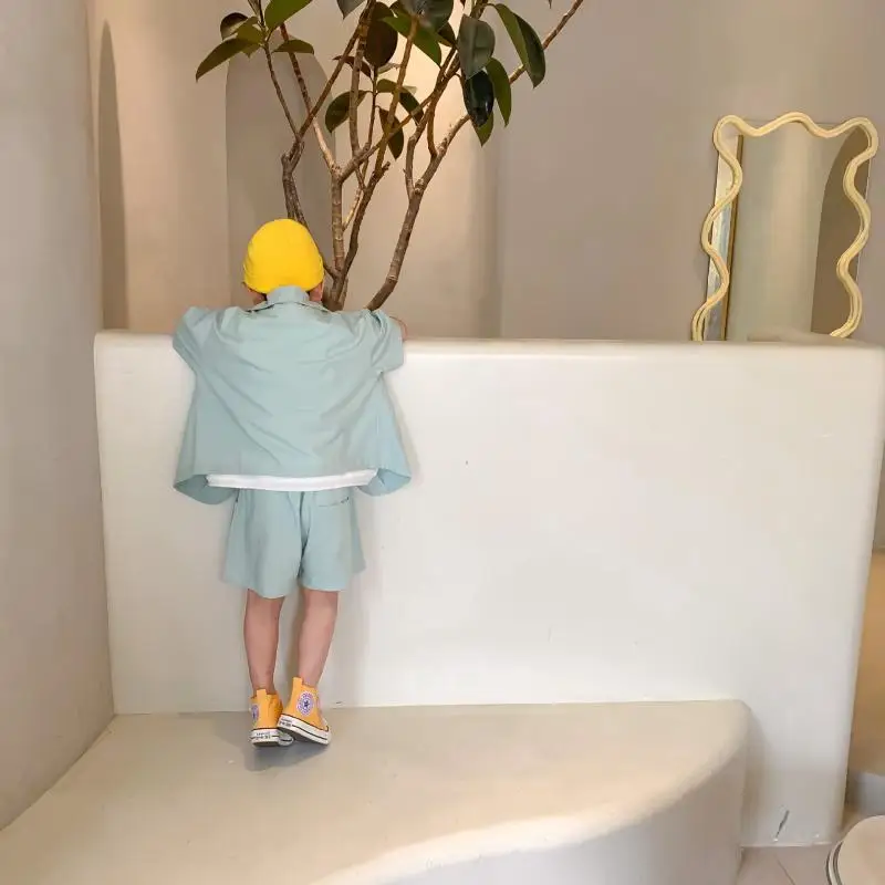 

Little Boys Clothing Set 2021 Summer Kids Clothes Boy Coats&Pants Baby 2Pcs Suits Girls Outfits Fashion Korean Children Shorts