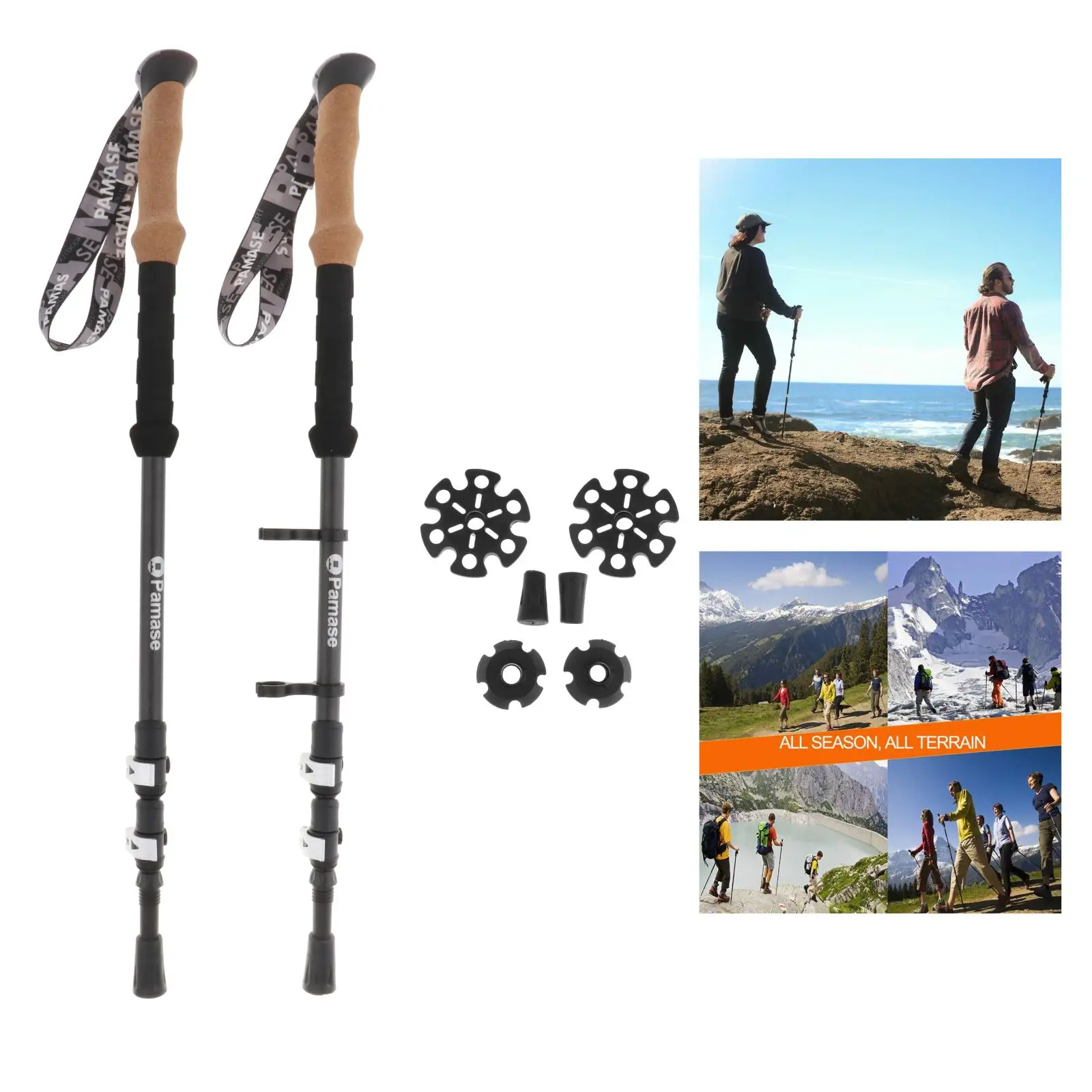 Satin Al Katlanır Ayarlanabilir Baston Yürüyüş Yürüme bastonu Dayanıklı Katlanabilir Kamışı