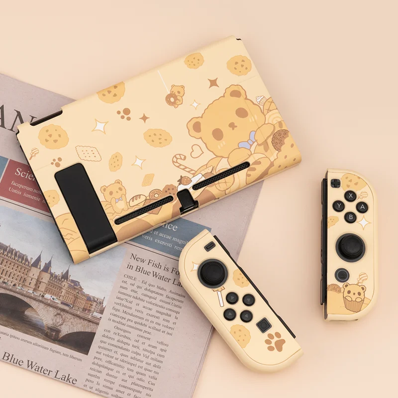 

Nintendo Switch Shell Mousse Bear, милый мультяшный Лига платы, Жесткий Чехол, задняя крышка для Nintendo Switch