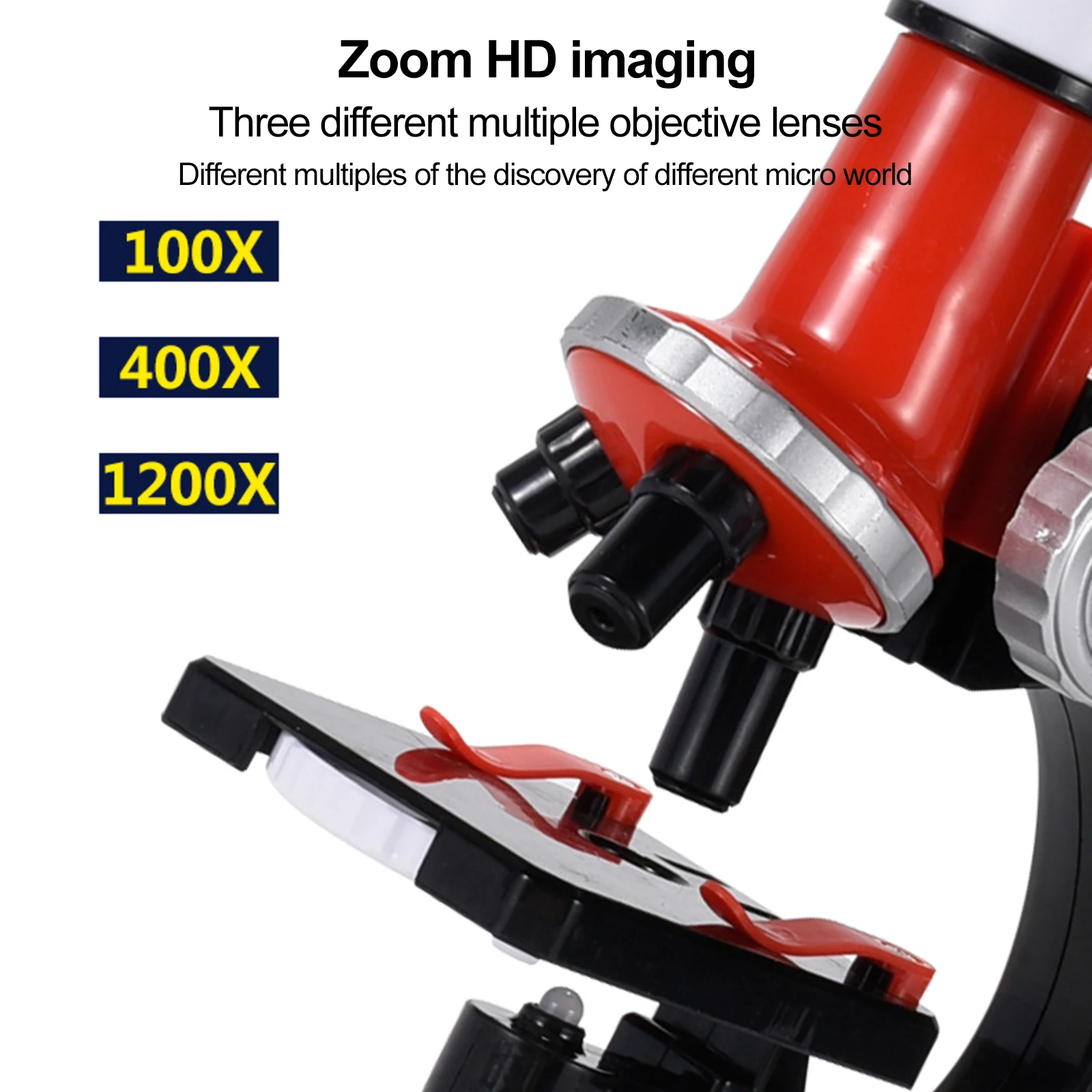 

1200X Microscope Observation Toy Microscope Kit Lab LED Home School Science Education Toy Refined Biological Microscope For Kids