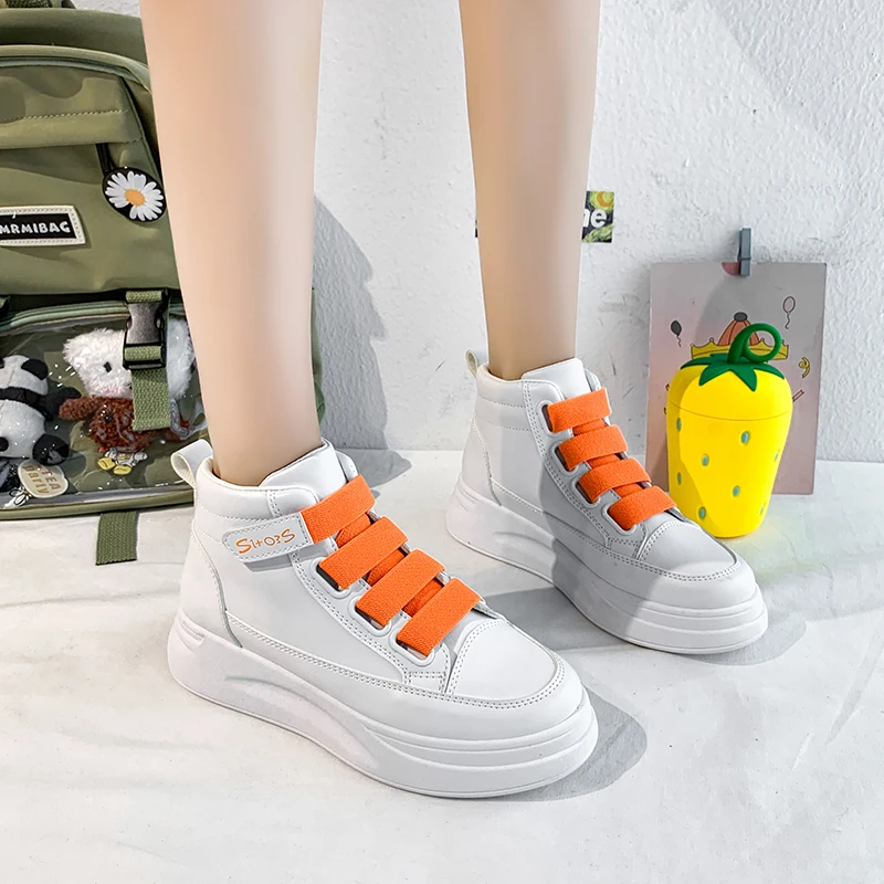 

New Spring Autum Women casual shoes Fashion Breathable Sneakers Thick bottom High Top Women's Vulcanize Shoes Plus velvet shoes