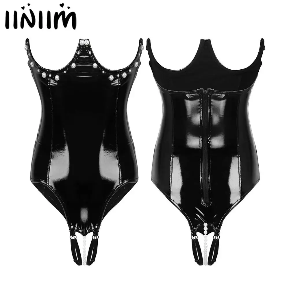 Женские Лосины костюмы Кожа без бретелек нижнее белье экзотические Bodycon голой