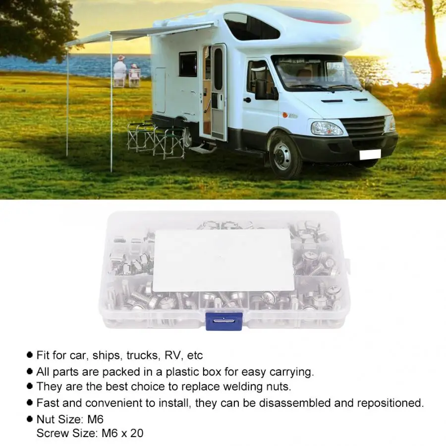for bolts 50Pcs/Set M6x20 Network Cabinet Rack Screws Captive Nut Cage + M6 Nuts Car Accessories | Автомобили и мотоциклы