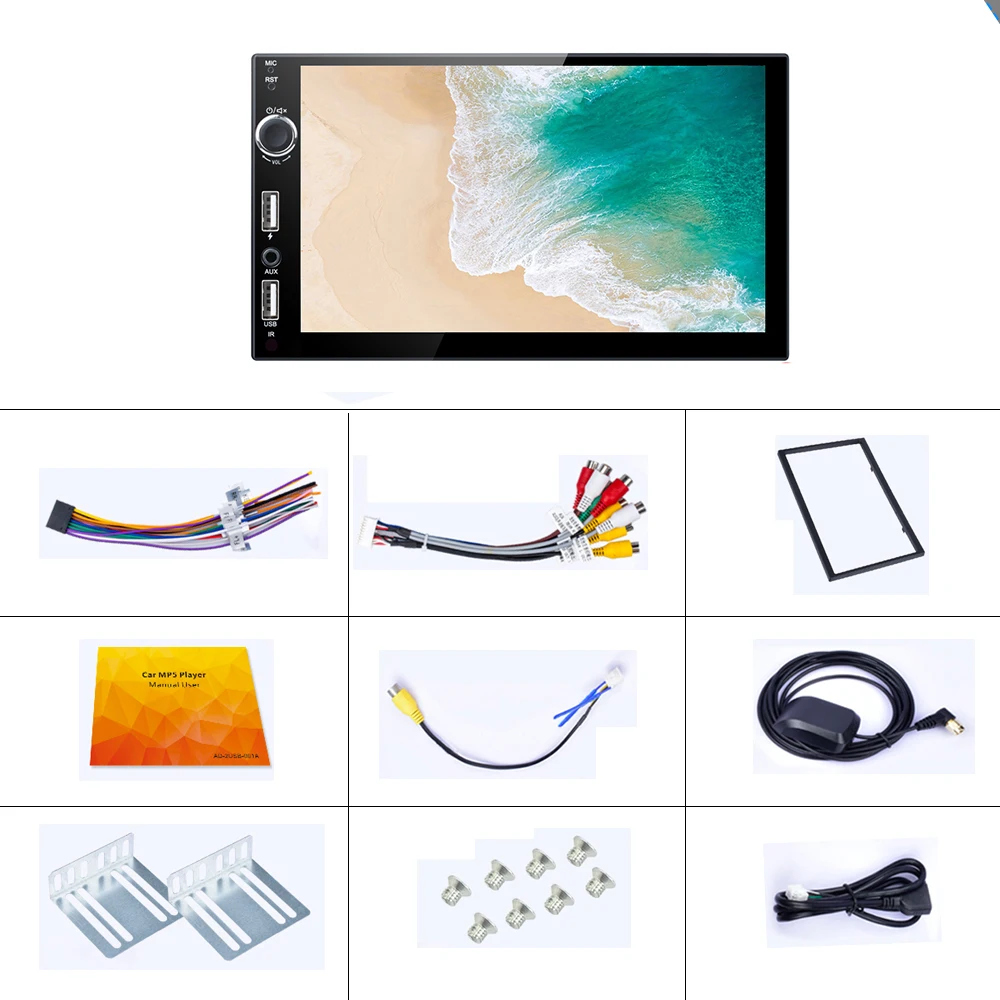 2 Din Android Car Radio Multimedia 7&quot Universal Hd Player Touch Screen Stereo Mp5 Bluetooth Gps Navigation 16G | Автомобили и