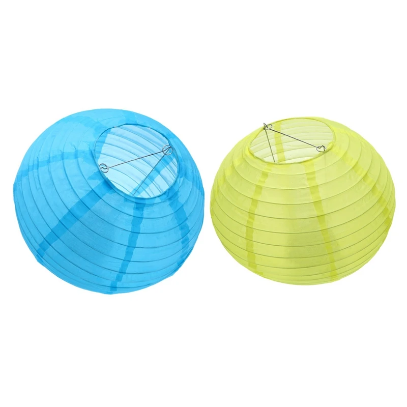 2 Pcs 10 Inch Solar Lanterns Road Lantern for Garden Decoration Blue &amp Yellow | Дом и сад