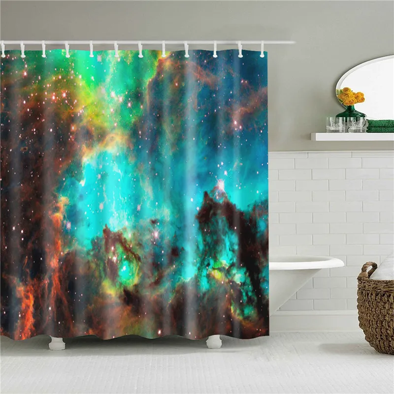 Universe Galaxy занавески для душа подвесные занавески Psychedelic водонепроницаемый полиэстер Шторка для ванной Boho домашний декор с крючками