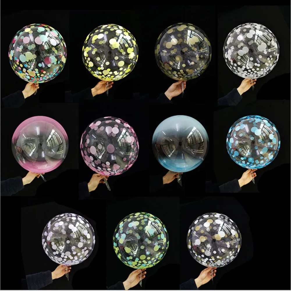 

5Pcs 18inch Transparent Bobo Bubble Balloons Multi Clear Confetti Balloon Wedding Birthday Party Decorations Air Baloons Globes