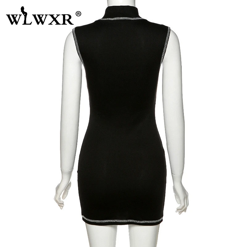 WLWXR женское трикотажное облегающее платье открытое мини с бриллиантами летнее