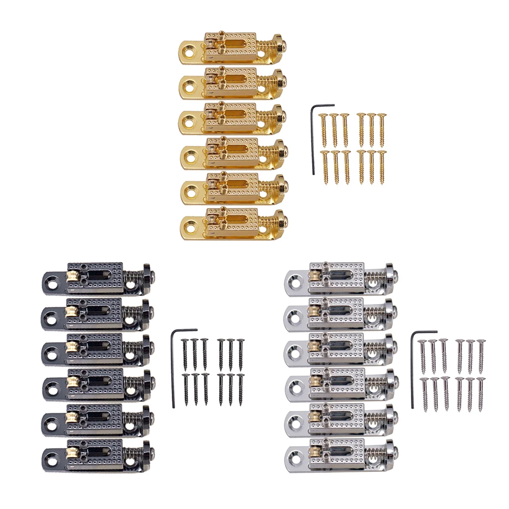 

6 Pack Individual Bridge Saddles for Electric Guitar Replacement