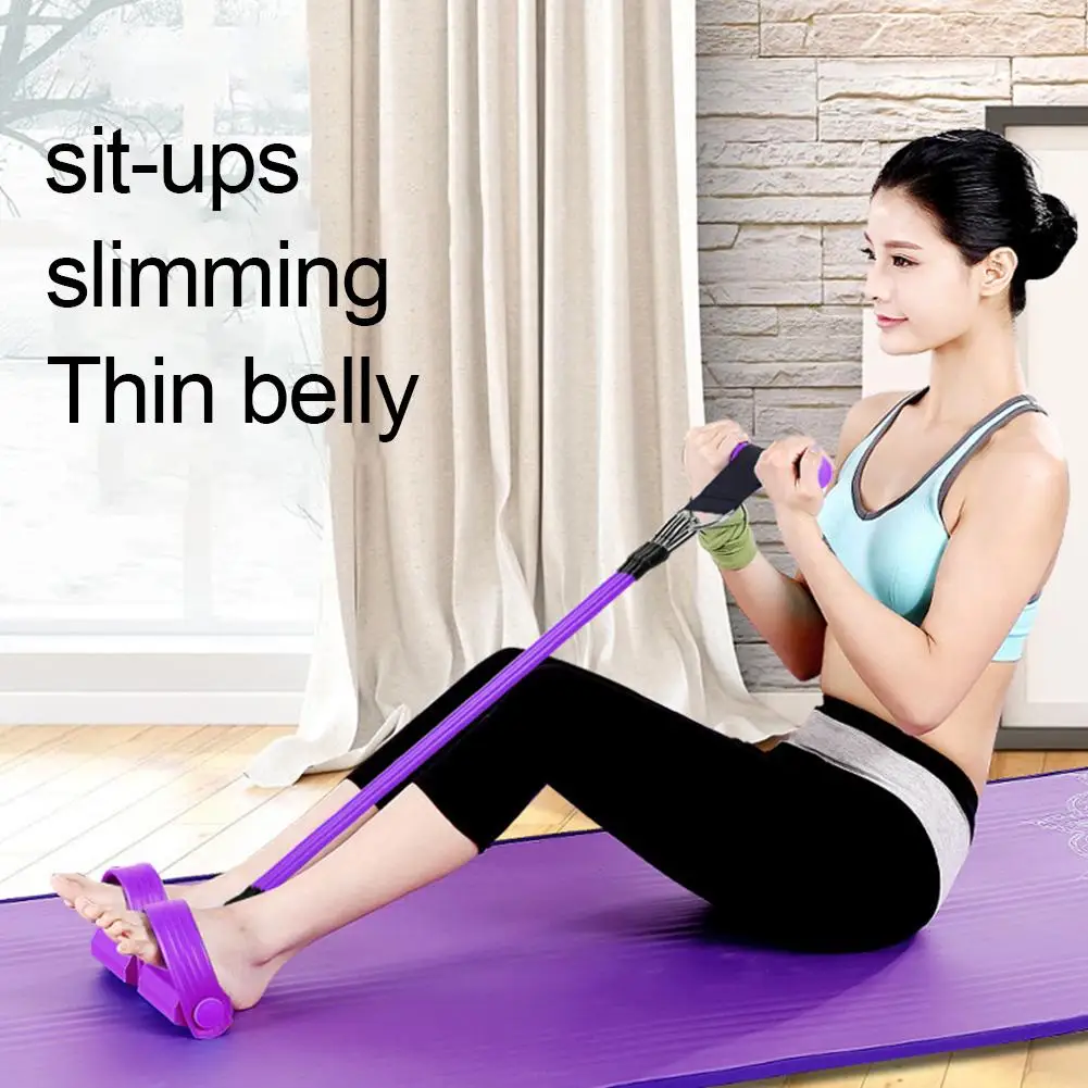 

Эластичный Натяжной канат для ног четырехтрубный Съемник педали приседание брюшной тренажер для формирования тела упражнения