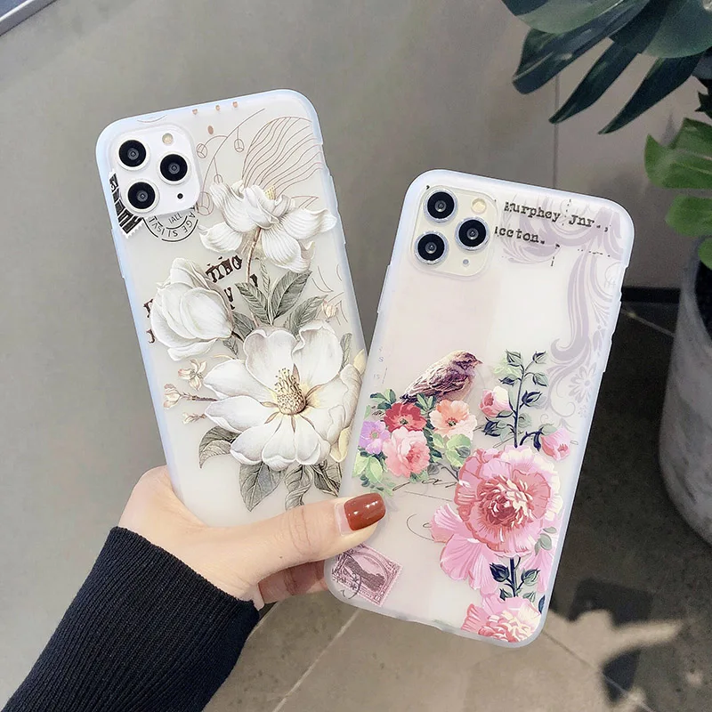 

3D Relief Flower Case For Vivo Y17 Y20 Y51 Y9S Y97 Y95 Y93 Y85 Y83 Y7S Y79 Y75 Y71 Y67 Y66 Y5s Z5X V20 SE V15 Pro Soft TPU Cover