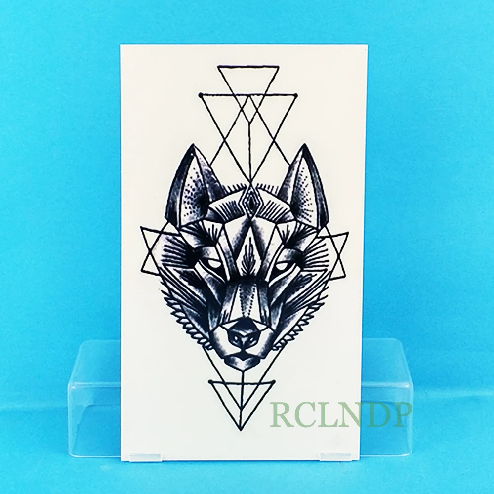 Waterproof Temporary Tattoo Sticker geometry wolf totem tatto stickers flash tatoo fake tattoos hand arm foot for men women girl | Красота и