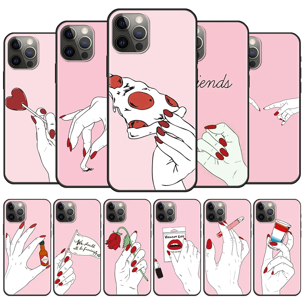 

Phone Case For iPhone 13 12 11 Pro Max 12 13 Mini X XS XR 6 6S 7 8 Plus 5 5S SE Silicone Fundas Sexy fingers