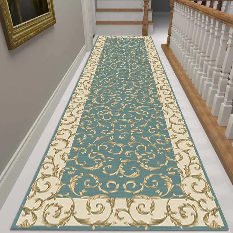 

Nordic Style Living Room Hall Carpet Long Hallway Corridor Rugs Kitchen Mat Flannel Anti-slip Doormat National Bedroom Area Rug